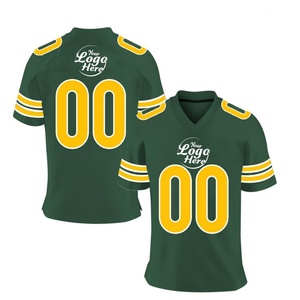 Maillot de rugby personnalisé à logo respirant et à séchage rapide pour homme, col en V, manches courtes, en Spandex/Polyester 160g, style américain - Product Image 2