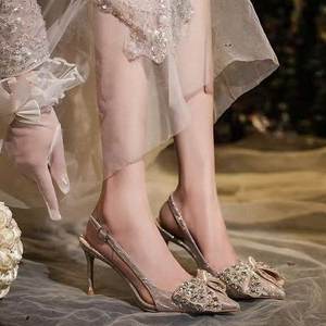 Nouvelles Chaussures <span class=keywords><strong>de</strong></span> Mariage en Cristal 1230, Escarpins <span class=keywords><strong>de</strong></span> <span class=keywords><strong>Mariée</strong></span> Pointus, Talons Hauts <span class=keywords><strong>de</strong></span> Demoiselle d'Honneur en Strass, Tendance Européenne et Américaine - Product Image 5