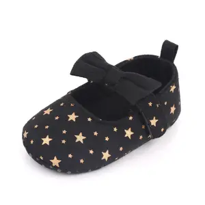 Chaussures de princesse antidérapantes pour petite fille, jolies chaussures d'été en forme d'étoile avec un nœud, à semelle souple