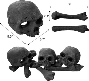 9 unids/set <span class=keywords><strong>de</strong></span> calaveras <span class=keywords><strong>de</strong></span> cerámica para pozo <span class=keywords><strong>de</strong></span> fuego <span class=keywords><strong>de</strong></span> gas, registro <span class=keywords><strong>de</strong></span> calavera <span class=keywords><strong>de</strong></span> pozo <span class=keywords><strong>de</strong></span> fuego ignífugo para hoguera, fogata, chimenea, color negro - Product Image 2