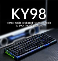 98-Tasten Mechanische Tastatur RGB-Hintergrundbeleuchtung Drei-Modus-Wireless Hot-Swappable Programmierbares Numerisches Tastenfeld für Gaming und Büro