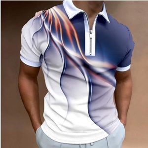 Polo de golf pour homme, coupe ajustée, séchage rapide, manches courtes, performance, évacuation de l'humidité, fermeture éclair - Product Image 4