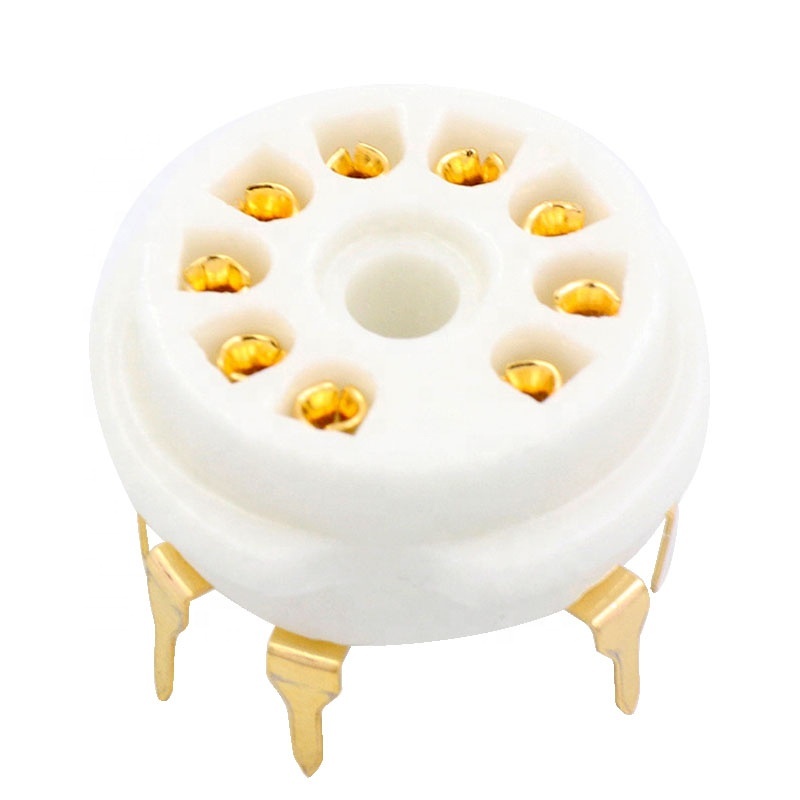 3 Douilles Céramique 9 Broches Pour Tubes à Vide - Compatible 12AX7, 12AU7, ECC83 (modèle GZC9-D-G)