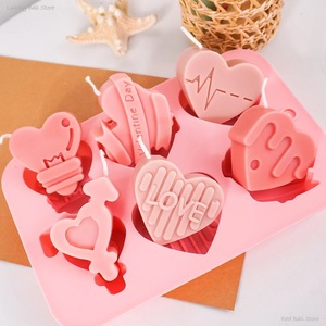 Heart Shaped Silicone <b>Mold</b> 6 Piece DIY <b>Candle</b> Soap <b>Mold</b> Valentine'S Day Cake <b>Mold</b> Non Toxic Customizable Shape - Product Image 1