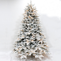 Nuevos Suministros de Decoración Navideña Árbol Blanco con Luz LED de PE y PVC Mezclado Nieve Artificial Automática Árbol de Navidad
