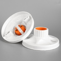 Portalámparas LED E27 Plano de 12 cm, Plástico Baquelita con Revestimiento Interno de Rosca Resistente, Blanco, Seguro y Sostenible
