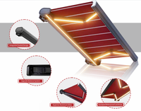 Auvent rétractable électrique, imperméable et coupe-vent pour terrasse de villa, cadre en aluminium blanc, acrylique, télécommande, balcon, extérieur, jardin