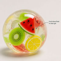 Balle anti-stress transparente en TPR en forme de tranche de fruit, gel cristallin, jouet sensoriel à presser pour enfants et adultes