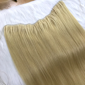 Hot Selling 100% Russian 12A Virgin Remy Human Hair Extensions Feather <strong>Weft</strong> Luxury Quality Invisible <strong>Weft</strong> in Yaki Style - Product Image 4