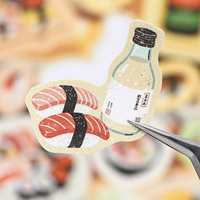 Pack de matériaux autocollants découpés SIMNO sur le thème de la cuisine japonaise, kit d'effimeres rétro pour scrapbooking, carnet, collage, bricolage et papeterie