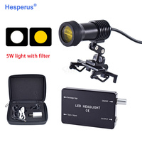 Loupe médicale de laboratoire dentaire, lampe frontale 5W avec clip pour lunettes, loupe dentaire avec lumière jaune, outils de dentisterie