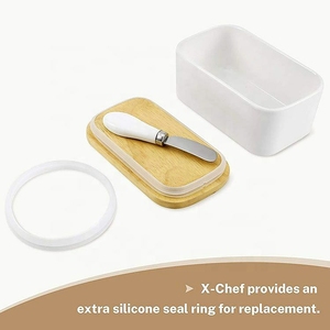 Cover with Butter Box <b>Ceramic</b> Knife Kitchen Fitting Sealed Refrigerator Storage for Home Use Dinner <b>Plates</b> Dishes - Product Image 3