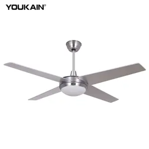 Đèn Duy Nhất Bạc Vật Phẩm Sáng Tạo Quạt Trần Giá 52 Inch Ván Ép Lưỡi Quạt Trần Ánh Sáng Đèn Chiếu Sáng