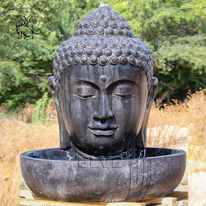 Statue <span class=keywords><strong>de</strong></span> <span class=keywords><strong>Bouddha</strong></span> en pierre sculptée à la main BLVE, grande <span class=keywords><strong>fontaine</strong></span> d'intérieur, <span class=keywords><strong>fontaine</strong></span> d'eau en marbre noir pour la maison, tête <span class=keywords><strong>de</strong></span> <span class=keywords><strong>Bouddha</strong></span> d'extérieur - Product Image 1