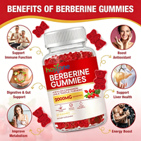 Gummies de berbérine 2000mg Marque Blanche avec Cannelle de Ceylan, Chardon-Marie, Curcuma pour le Métabolisme, le Soutien Immunitaire et Antioxydant, Sans Sucre, pour Adultes
