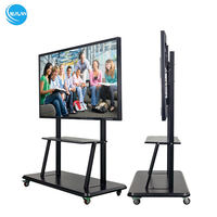 Tableau blanc interactif Android/x86 de 86 pouces, personnalisé, avec fente OPS, système double, LED 4K, tactile infrarouge 10 points, noir, grand format pour l'école