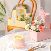 Idée cadeau pour la Saint-Valentin, la fête des mères, boîte à gâteau en papier kraft pour transporter des fleurs, des sushis, des aliments pour bébés, d'autres cadeaux