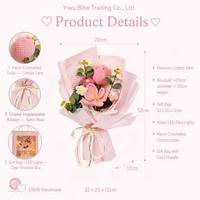 BH Damen Geburtstagsgeschenk Handgemachter Gestrickter Künstlicher Seiden-Sonnenblumen-Rosenstrauß Blumiger Feuchtigkeitseffekt für Mittel-/Oberschulräume