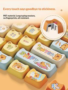 Ensemble de touches de clavier AKKO Capybara Pudding (140 touches) - Transparence lumineuse - Design mignon de dessin animé - Clavier mécanique complet - Sublimation universelle - Product Image 4
