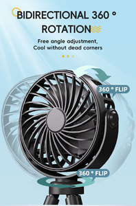 Ventilateur de table portable 5V USB rechargeable, mini, à pince, trois vitesses, mains libres, moteur sans balais, pour voiture et extérieur - Product Image 3