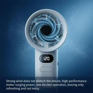 Ventilateur portable M11 Cross-border Explosions, mini-ventilateur turbofan 120 vitesses, moteur sans balais, alimenté par batterie, en plastique, version anglaise - Product Image 4