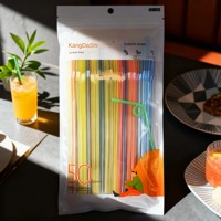 Pailles colorées jetables pailles en plastique épaissi de qualité alimentaire de haute qualité pour les boissons au lait thé café