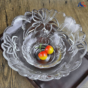 Ensemble de 7 bols à salade gravés Lily Rose <span class=keywords><strong>Daizy</strong></span> Morning-Glory bols en dentelle de verre pour le dîner Desserts alimentaires Snacks Noix Soupe Fruits - Product Image 5