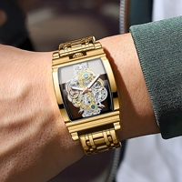Reloj de pulsera transparente hueco completo para hombre, de acero inoxidable, cuarzo, resistente al agua, luminoso, transfronterizo