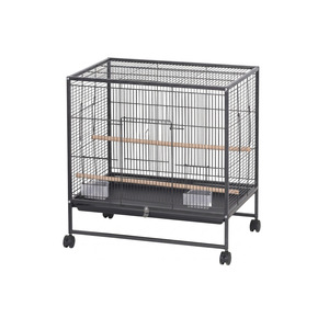 Cage à oiseaux de luxe en fer, empilable, pour l'élevage, avec système anti-évasion et poulies, pour oiseaux de taille moyenne - Product Image 6