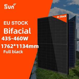 Panneau solaire bifacial double vitrage SUNPLUS N-type HJT 580W à haut rendement, entièrement noir, cadre en aluminium anodisé, protection IP68 pour - Product Image 1