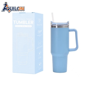 Taza de Viaje Personalizada de Acero Inoxidable Estilo Americano AQUILON C-086 de 40 oz, Tapa de Vacío Reforzada Ice <span class=keywords><strong>Bully</strong></span>, Tubo de Succión, Asa - Product Image 1