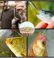 Hameçons triples UV en acier à haute teneur en carbone, hameçons quadruples lumineux, robustes, tranchants et barbelés pour leurres, bass, truite, eau salée et eau douce