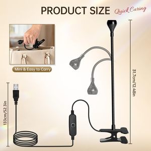 <span class=keywords><strong>Lampe</strong></span> à LED pour manucure, <span class=keywords><strong>lampe</strong></span> <span class=keywords><strong>de</strong></span> séchage pour vernis à ongles avec col <span class=keywords><strong>de</strong></span> cygne noir et <span class=keywords><strong>pince</strong></span> pour ongles en gel - Product Image 6