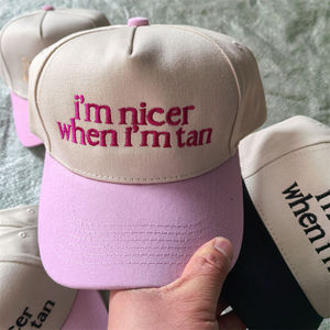 Gorra de Béisbol Personalizada con Bordado 'I Am Nicer', Visera Curva de Color Contrastante, de Algodón, Promocional, de Dos Tonos - Product Image 5