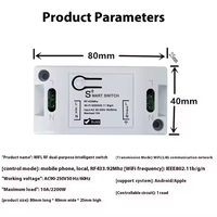 Commutateur intelligent contrôlé par application Tuya Wifi & RF double télécommande 433m de synchronisation pour courant 10A et tension 5V sans fil