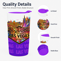 Souvenir touristique de Las Vegas, États-Unis, conception OEM ODM, mug à café en céramique écologique à isolation thermique de 12 à 24 heures, motif aquarelle