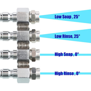 High Pressure <b>Washer</b> Nozzle 4 Way Stainless Steel Adjustable Fan Spray For <b>Car</b> Cleaning Degreasing Cold Water Use - Product Image 1