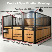 Façades de boxes pour chevaux d'extérieur sur mesure de 10 et 12 pieds |   Panneaux modulaires pour écuries de chevaux en bambou de style européen
