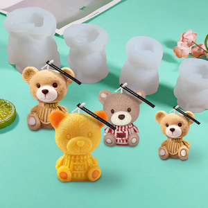 B-3249 3D Silicone Mousse Stampi Palla di Ghiaccio Stampi per la <span class=keywords><strong>Decorazione</strong></span> Torte Del Fondente Bowknot Orso - Product Image 2