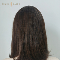 Vente en gros Sheitel casher pour la perte de cheveux perruque courte européenne brun foncé naturel à double tirage avec haut en dentelle