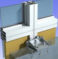 Le verre trempé de gratte-ciel expose la structure industrielle de bâtiment de mur rideau en aluminium de cadre