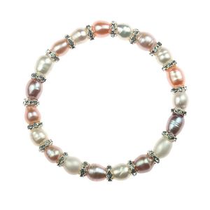 Bracelets en perles d'eau douce de 7 mm en forme de mètre, faits à la main, accessoires pour étal de vente en gros, élastiques - Product Image 5