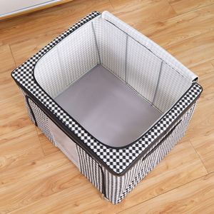 New Design Houndstooth Oxford Fabric Folding Steel <b>Frame</b> Organize Storage Bins with Window - Product Image 5