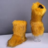 Moda di lusso inverno faux pelliccia di volpe scarpe donna uomo casa stivaletti calzini da interno stivali caldi da donna faxul scarpe di pelliccia animale stivali