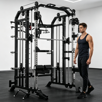 Multi-Gym Smith Machine Power Cage avec Crossover par Câble, Lat Pulldown, Low Row, Équipement de Fitness pour Entraînement Complet du Corps OEM