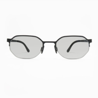 U-TOP Nouvelles Lunettes de Soleil Demi-Cerclées en Métal de Haute Qualité, Style Tendance, pour Hommes et Femmes, Monture Ovale Fine, Verres Polarisés TAC
