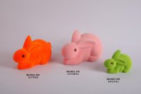 Vente chaude Petites Décorations De Lapin De Pâques Coloré Mignon Dessin Animé Flocage Lapin Ornements pour La Maison Salon Fête Des Enfants