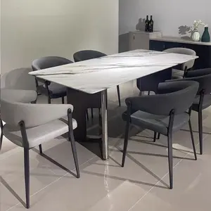 2024 New Modern Luxury Dinning Table Set Esstisch Marmor Simple Style Home Furniture Marble Top Dining Table
