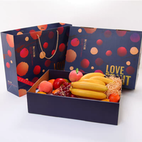 Boîte en carton écologique jetable pliable carrée pour fruits frais, impression couleur du logo, carton ondulé rigide portable