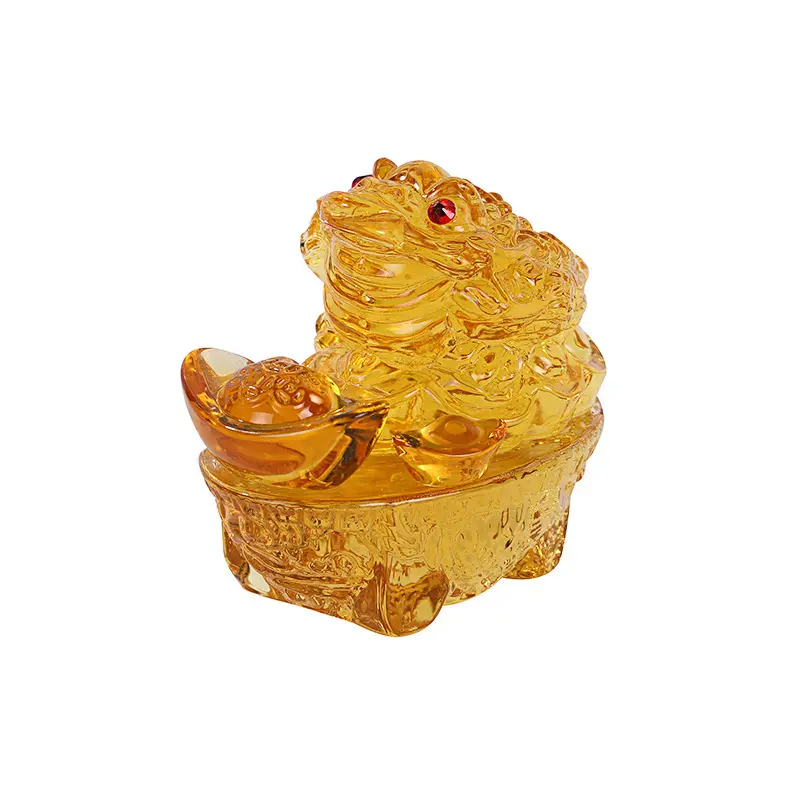 Kristal kristal altın kurbağa süsler Toad onur sarı kristal ağ geçidi ofis finansal cazibe süsler açılış hediye